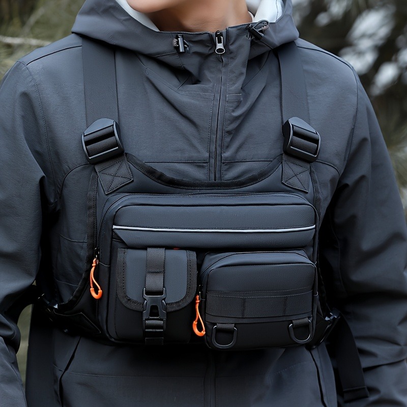 Outdoor Camping Vest - Bolsa tática masculina para peito, colete