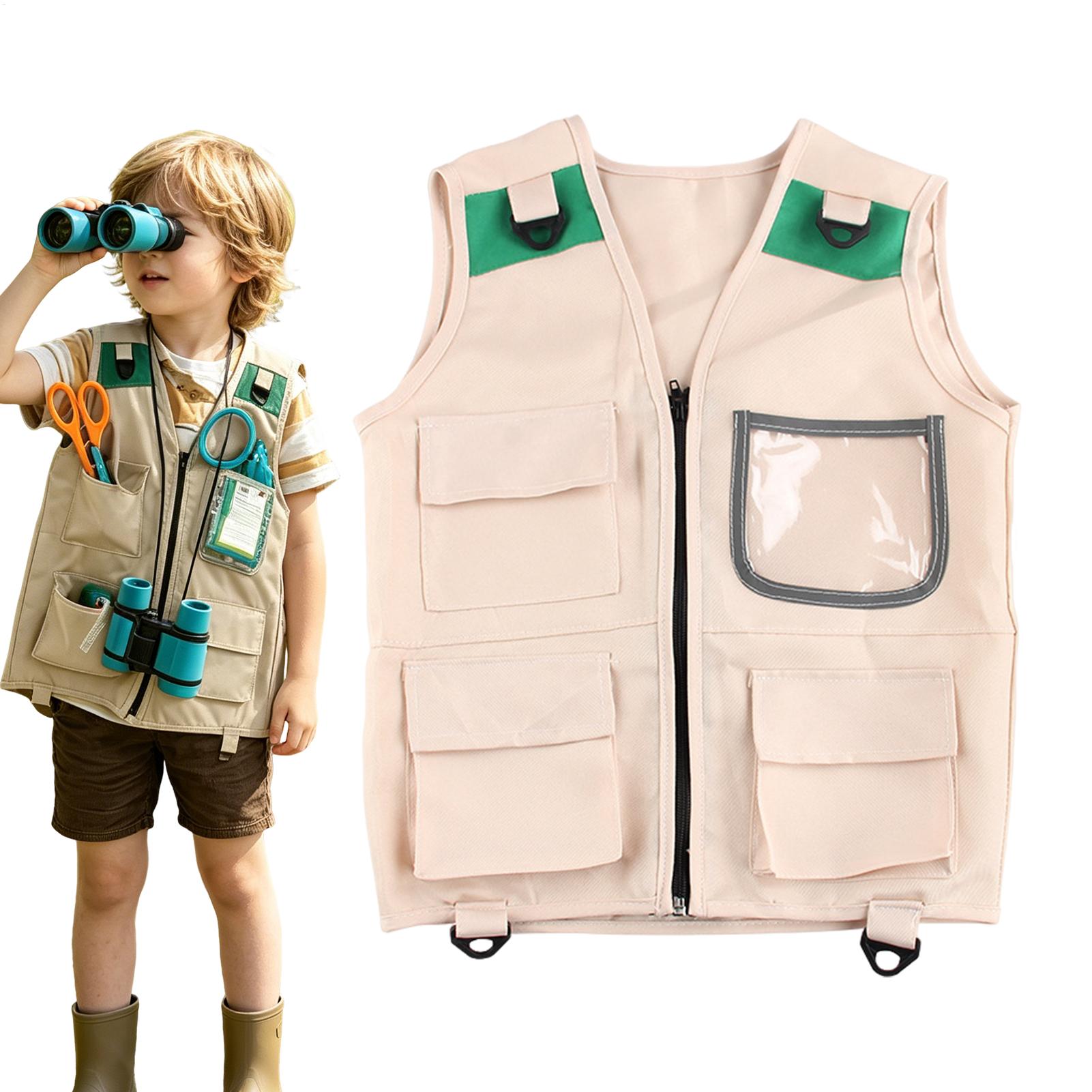 Outdoor Camping Vest - Fantasia de Safari para Crianças, Colete