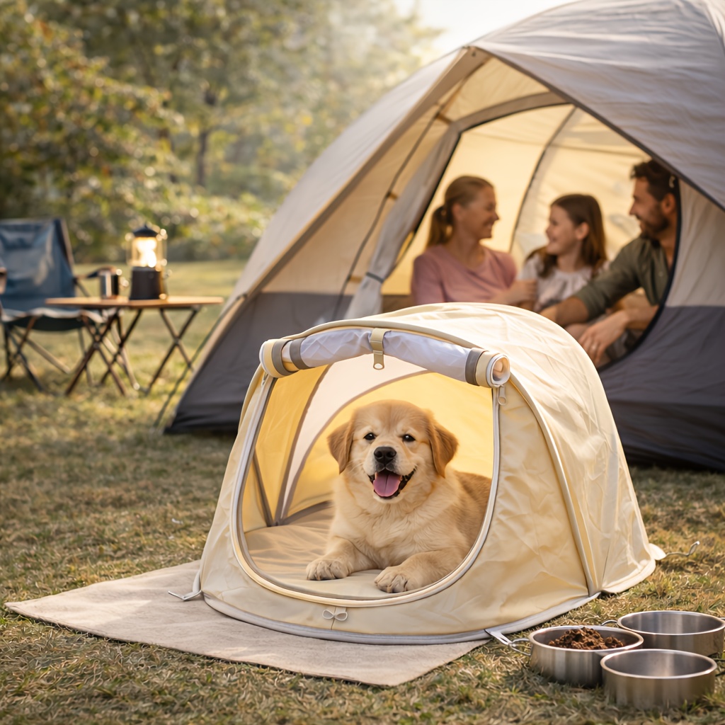 Outdoor Camping Dog Kennel - Tenda Dobrável para Animais de Estimação,
