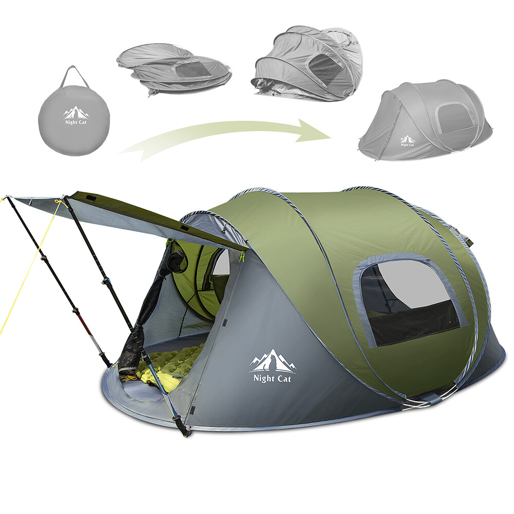 Outdoor Camping Automatic Quick Opening Tent - Barraca Pop-Up Night Cat para 2