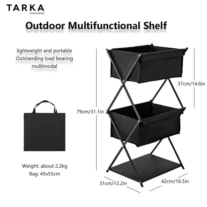 Outdoor Camping Folding Storage Box - Tarka acampamento novo rack de armazenamento