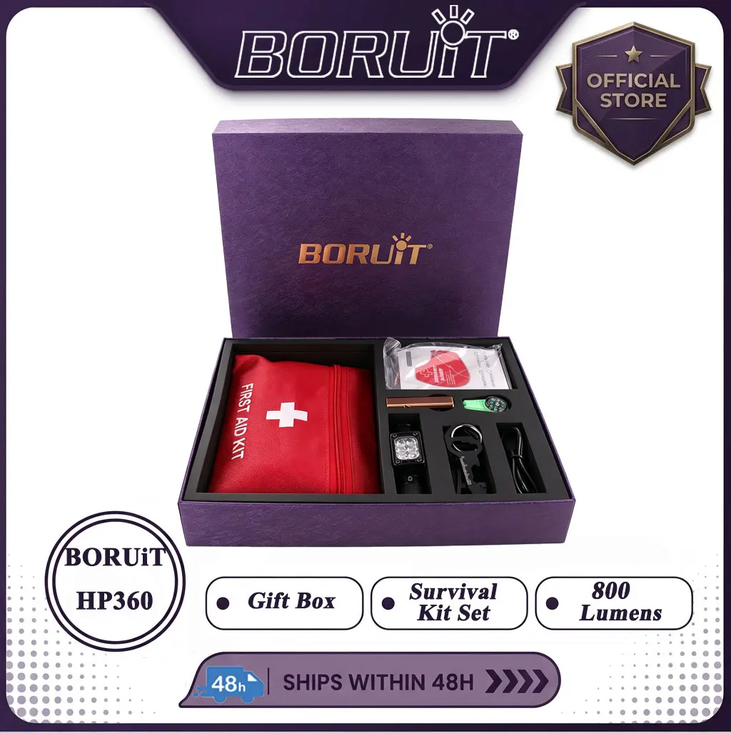 Outdoor Camping Glamping Share - BORUiT HP360 800LM Lanterna de Cabeça