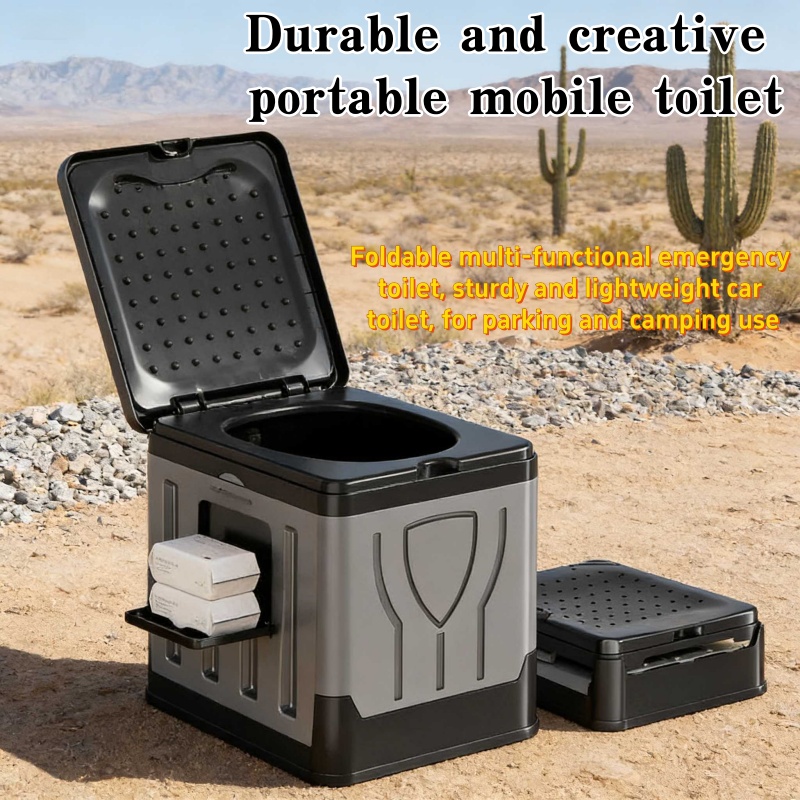 Outdoor Camping Toilet - Sanitário Portátil Dobrável para Carro, Ideal