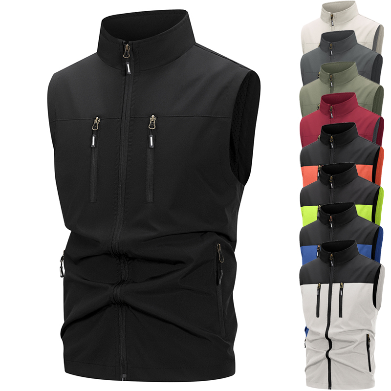 Outdoor Camping Vest - Colete softshell leve masculino com bolsos