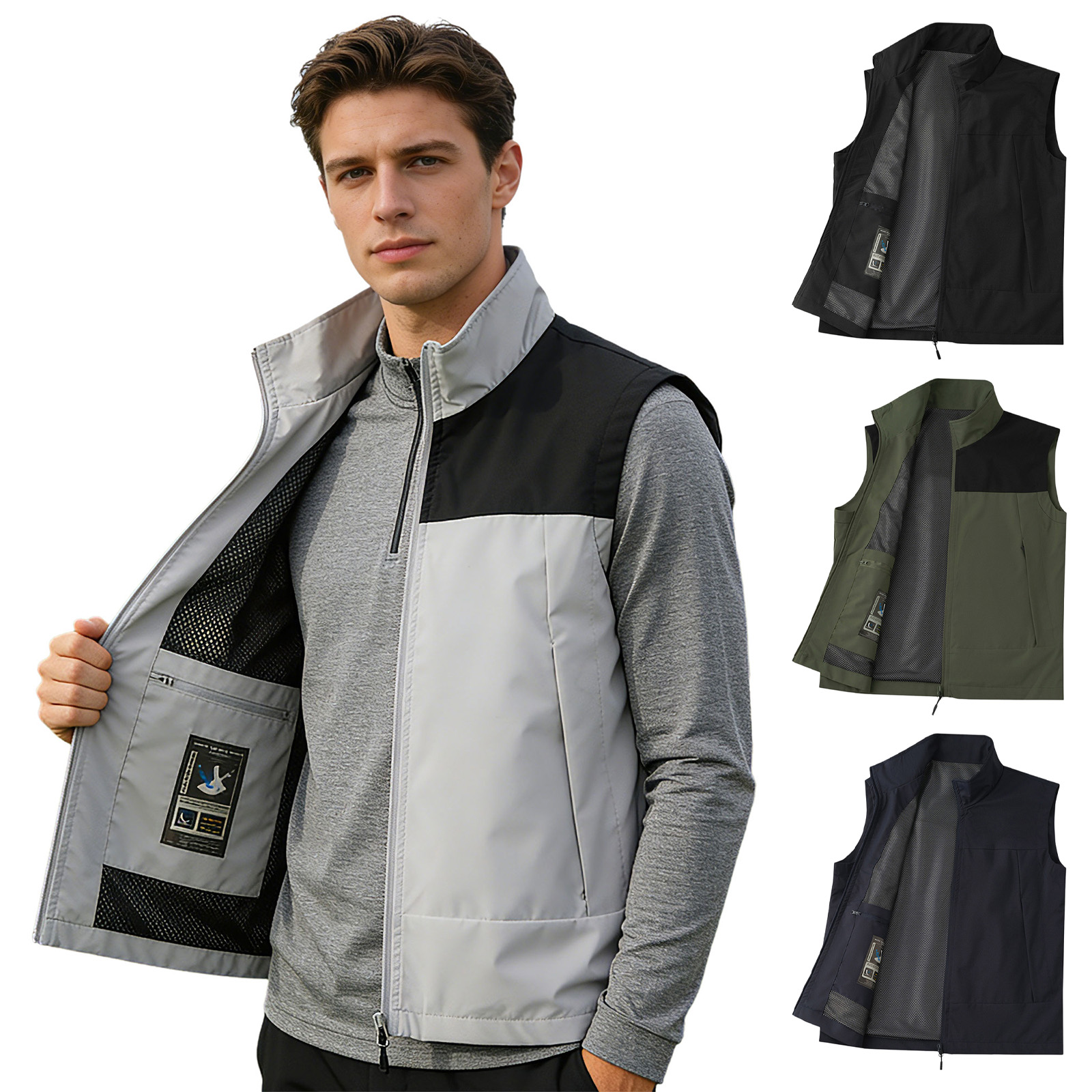 Outdoor Camping Vest - # Colete de Golfe Masculino M-5XL