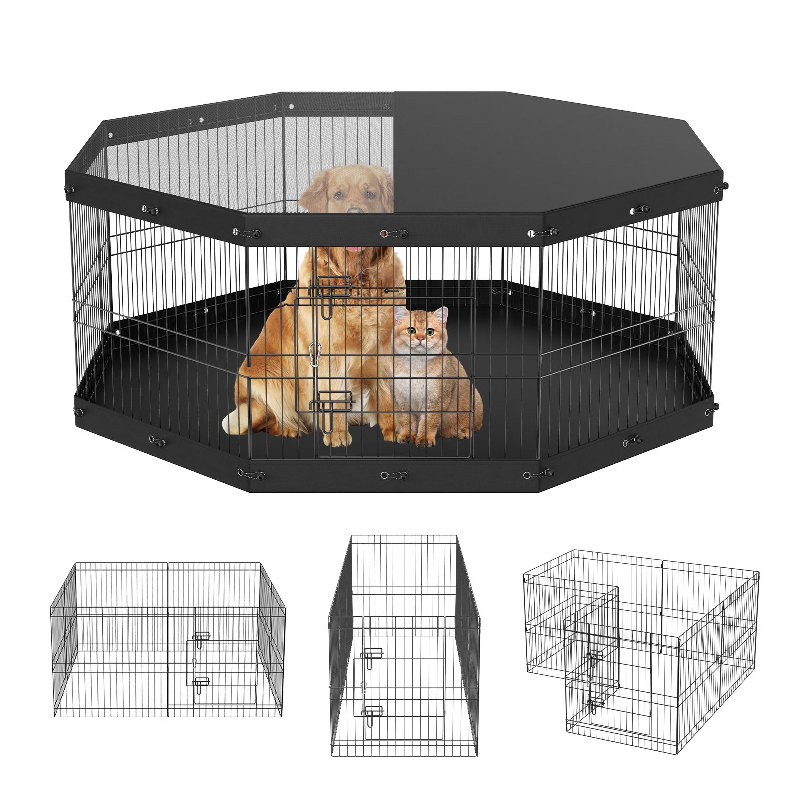 Outdoor Camping Dog Kennel - Cercado para Cães, Canil Metálico Dobrável