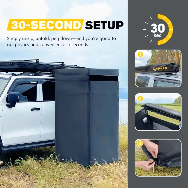 Outdoor Camping Toilet - Tenda Sanitária Lateral para Carro com