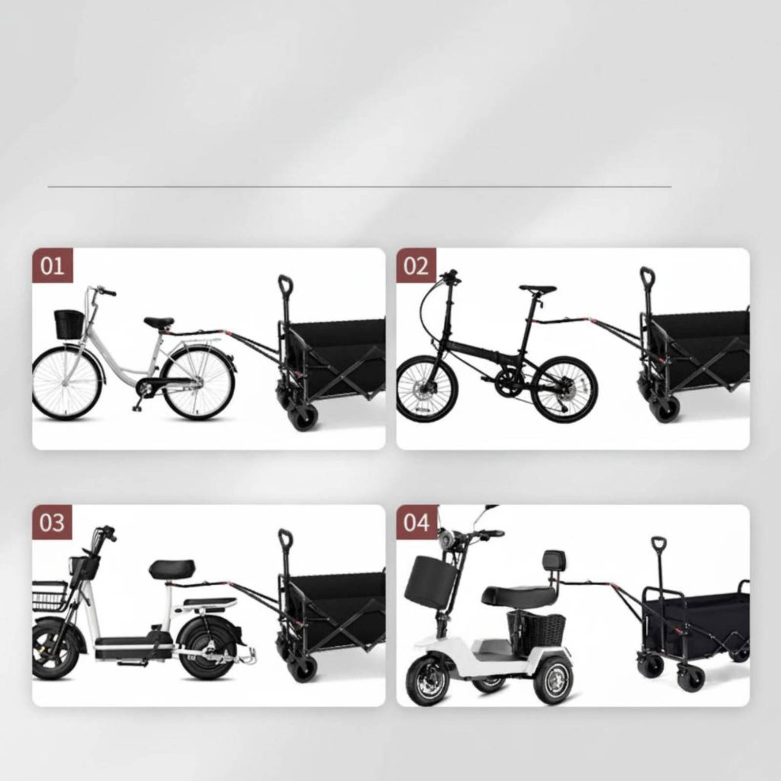 Outdoor Camping Vehicle Wagon - Carrinho de Transporte Leve para Bicicletas