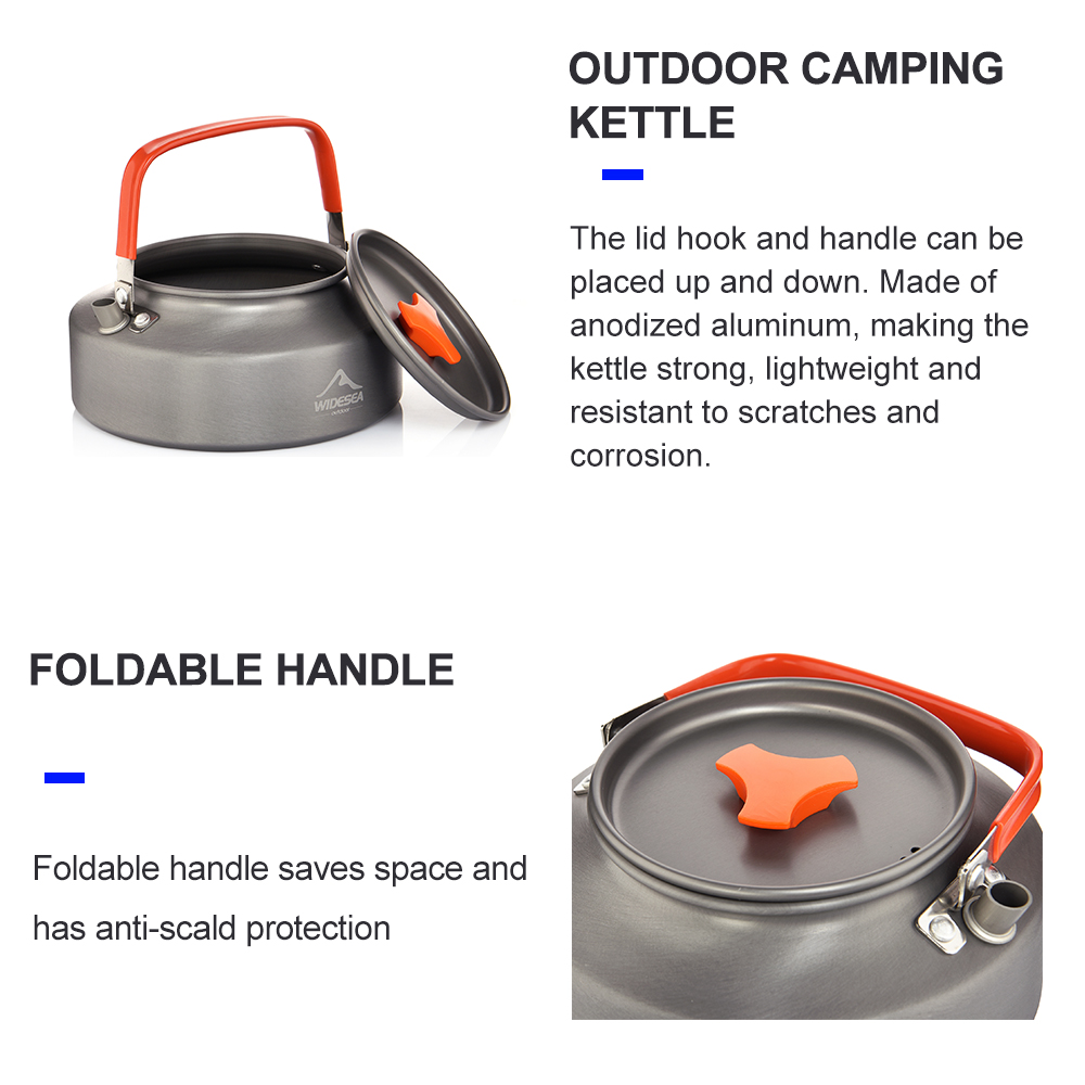 Widesea-Camping Chaleira, 1.1L - Outdoor Camping Dining Set avaliação e preço