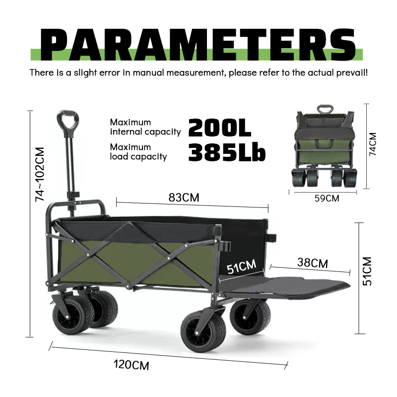 Vagão dobrável portátil de aço - Outdoor Camping Vehicle Wagon avaliação e preço