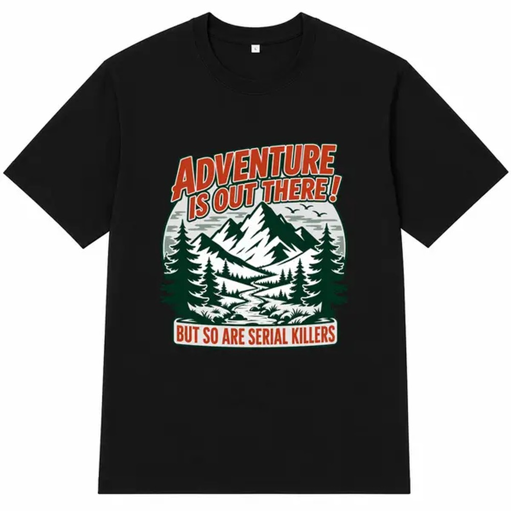 Camiseta Preta com Estampa de  - Outdoor Camping Outfit avaliação e preço