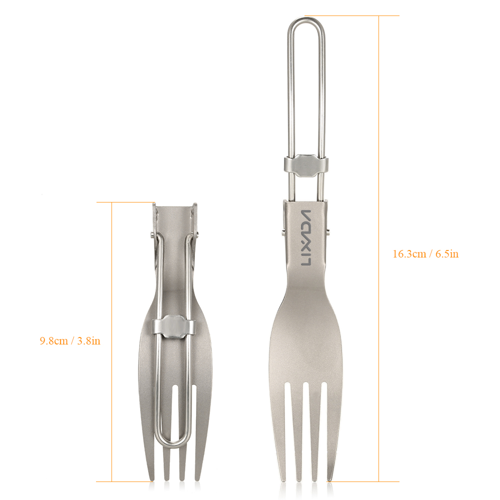 Lixada garfo dobrável de titân - Outdoor Camping Dining Set avaliação e preço
