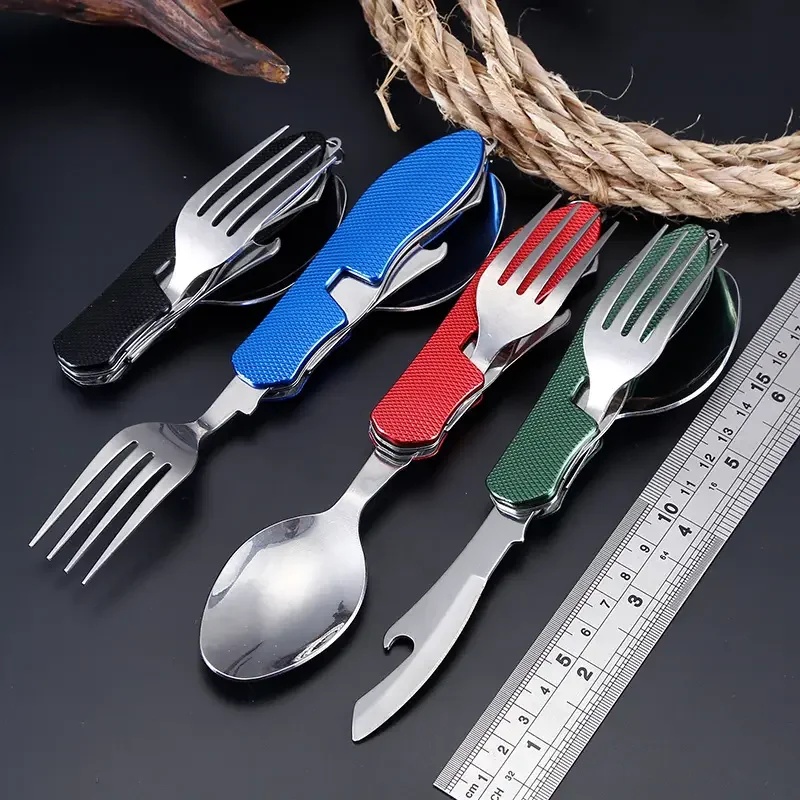 Talheres de Aço Inoxidável 4 e - Outdoor Camping Dining Set avaliação e preço