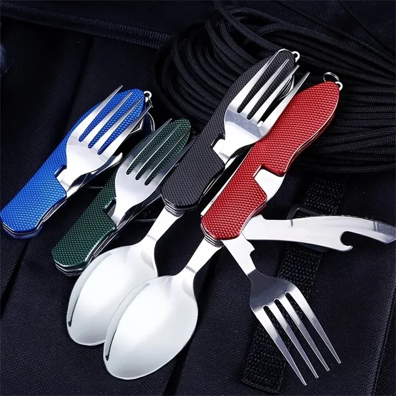 Talheres de Aço Inoxidável 4 e - Outdoor Camping Dining Set avaliação e preço