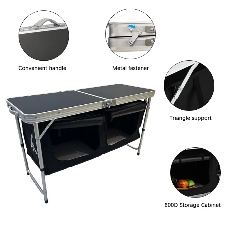 Mesa de cozinha portátil dobrá - Outdoor Camping Folding Storage Box avaliação e preço