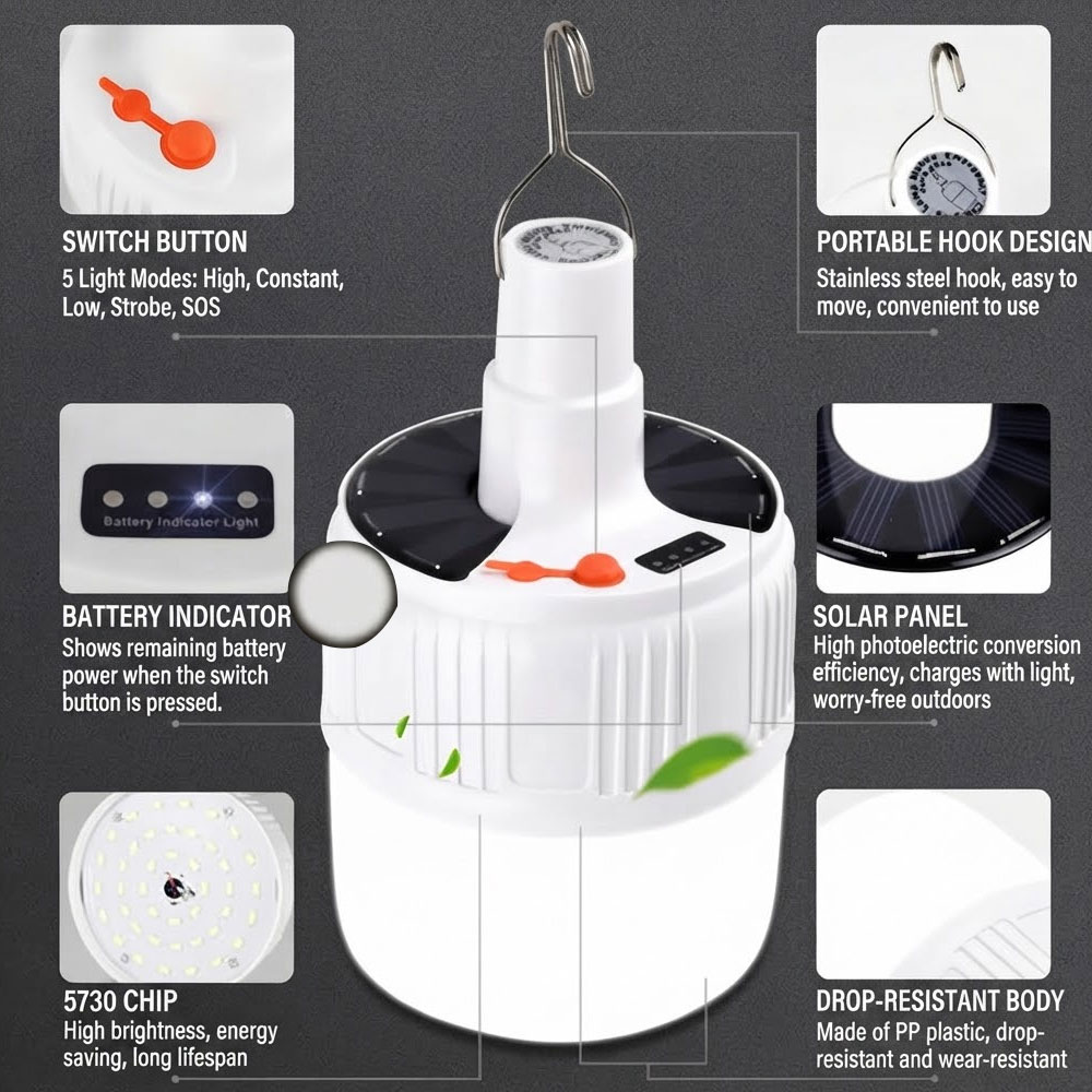 Luz Solar USB LED à Prova d'Ág - Outdoor Camping Light Ideas avaliação e preço